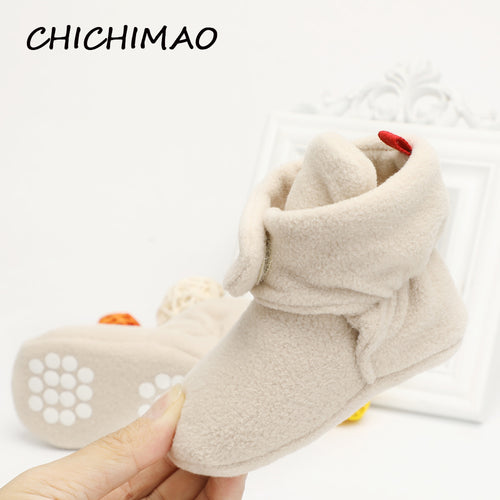 Unisex Baby Newborn Cozie Faux Fleece Bootie Winter Warm Infant Toddler Crib Shoes Classic Floor Boys