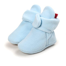 Load image into Gallery viewer, Unisex Baby Newborn Cozie Faux Fleece Bootie Winter Warm Infant Toddler Crib Shoes Classic Floor Boys