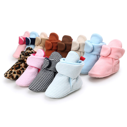 Baby Shoes Infant Boot Unisex Classic Floor Hook & Loop All Seasons Baby Walker Booties For Newborns