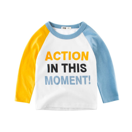 Autumn children's wear 2018 new boys' long sleeved T-shirt, pure cotton children's clothing, baby bottoming shirt.