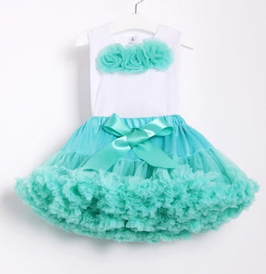 NEW baby tutu set Girls' Baby Clothing chiffon pettiskirt set girls clothing set two pieces baby 1 birthday set