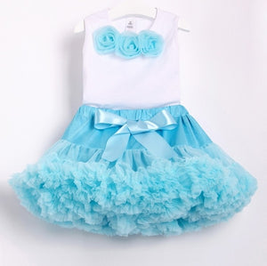 NEW baby tutu set Girls' Baby Clothing chiffon pettiskirt set girls clothing set two pieces baby 1 birthday set