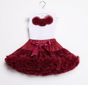 NEW baby tutu set Girls' Baby Clothing chiffon pettiskirt set girls clothing set two pieces baby 1 birthday set