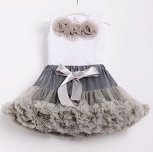 Load image into Gallery viewer, NEW baby tutu set Girls&#39; Baby Clothing chiffon pettiskirt set girls clothing set two pieces baby 1 birthday set