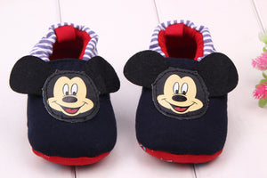 Romirus Autumn Baby Cotton Prewalker Soft Bottom Anti Slip baby shoes Infant Toddler Cartoon Mickey Mouse Shoes