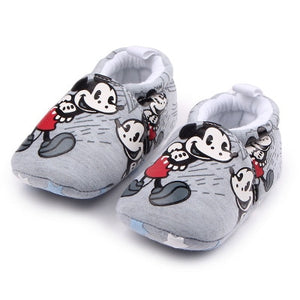 Romirus Autumn Baby Cotton Prewalker Soft Bottom Anti Slip baby shoes Infant Toddler Cartoon Mickey Mouse Shoes