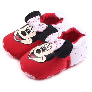 Romirus Autumn Baby Cotton Prewalker Soft Bottom Anti Slip baby shoes Infant Toddler Cartoon Mickey Mouse Shoes