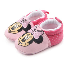 Load image into Gallery viewer, Romirus Autumn Baby Cotton Prewalker Soft Bottom Anti Slip baby shoes Infant Toddler Cartoon Mickey Mouse Shoes