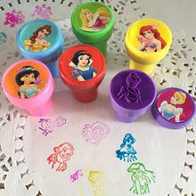 Load image into Gallery viewer, 6pcs/bag Rubber Self Inking Stamps Educational Toy Cartoon Princess Stamps Children Hobby School Art Tool of Party Toys Set