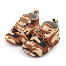 Load image into Gallery viewer, Genuine Leather Baby shoes Leopard print Baby moccasins Horse hair Boys First walkers Lace Baby Girls Soft shoes