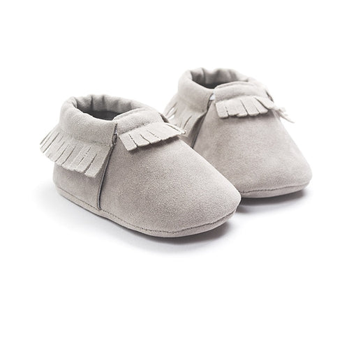 2019 PU Suede Leather Newborn Baby Moccasins Shoes Soft Soled Non-slip Crib First Walker