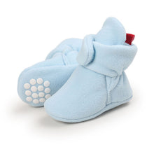 Load image into Gallery viewer, Winter Newborn Walking Shoes For Baby Boy Warm Wool Floor Booties Non-Slip Unisex Toddler Crib Shoes Infant First Walkers