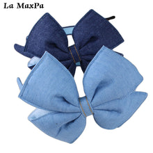 Load image into Gallery viewer, Girls&#39; Denim Baby Hairband Solid Pinwheel Flat BabyBow Headbands  Baby Clothing Kids Jeans Hairband Fashionable Hair Accessories