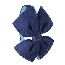 Load image into Gallery viewer, Girls&#39; Denim Baby Hairband Solid Pinwheel Flat BabyBow Headbands  Baby Clothing Kids Jeans Hairband Fashionable Hair Accessories