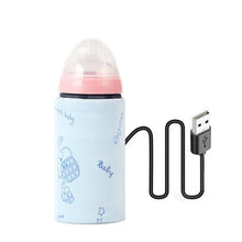 Load image into Gallery viewer, Pink Blue USB Milk Warmer Travel Stroller Infant Feeding Bottle Heated Cover Insulated Bag Baby Nursing Thermostat Food Heater