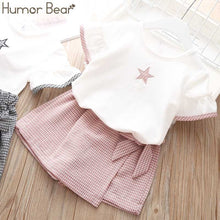 Load image into Gallery viewer, Humor Bear Girls&#39; Children Clothing Set 2019 Brand NEW Star T-shirt +Waistband Pantskirt Girls Suit Cute Kids Baby Clothes