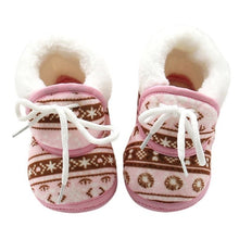 Load image into Gallery viewer, Baby Shoes for Newborns Infant Soft Soled Footwear Walking Shoes Winter Toddler Keep Warm Print First Walkers Shoes for babies