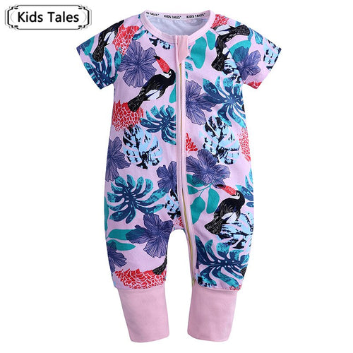 SR398 Summer brands Newborn Baby Rompers Short Sleeve Cotton Floral Jumpsuits Baby Infant Baby Clothes For Girls  Boys' Clothing