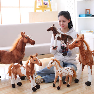 30-90cm 4 Styles Simulation Horse Plush Toy Stuffed Lifelike Animal Doll Baby Kids Gift Home Shop Decor Triver High Quality Toy