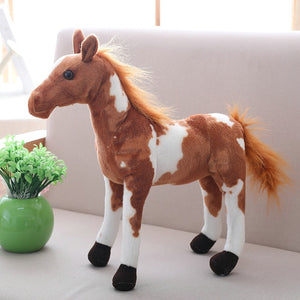 30-90cm 4 Styles Simulation Horse Plush Toy Stuffed Lifelike Animal Doll Baby Kids Gift Home Shop Decor Triver High Quality Toy