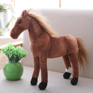 30-90cm 4 Styles Simulation Horse Plush Toy Stuffed Lifelike Animal Doll Baby Kids Gift Home Shop Decor Triver High Quality Toy