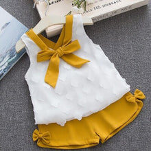 Load image into Gallery viewer, Baby Girl Clothes 2019 Summer New Girls&#39; Clothing Sets Kids Bay clothes Toddler Cotton sleeveless bowknot coat+Pants 1-4Y