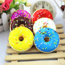Load image into Gallery viewer, Squishy skuishy Stress Reliever Soft Colourful Doughnut Scented Slow Rising ToysFun Kids Kawaii kids Adult Toy Stress Reliever