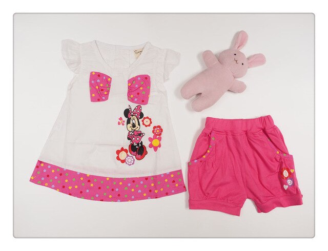 Summer Conjuntos Minnie T Shirt Shorts Baby Girls' Clothing Sets Roupas Infantil Meninas Kids Clothes Toddler Girl Clothing